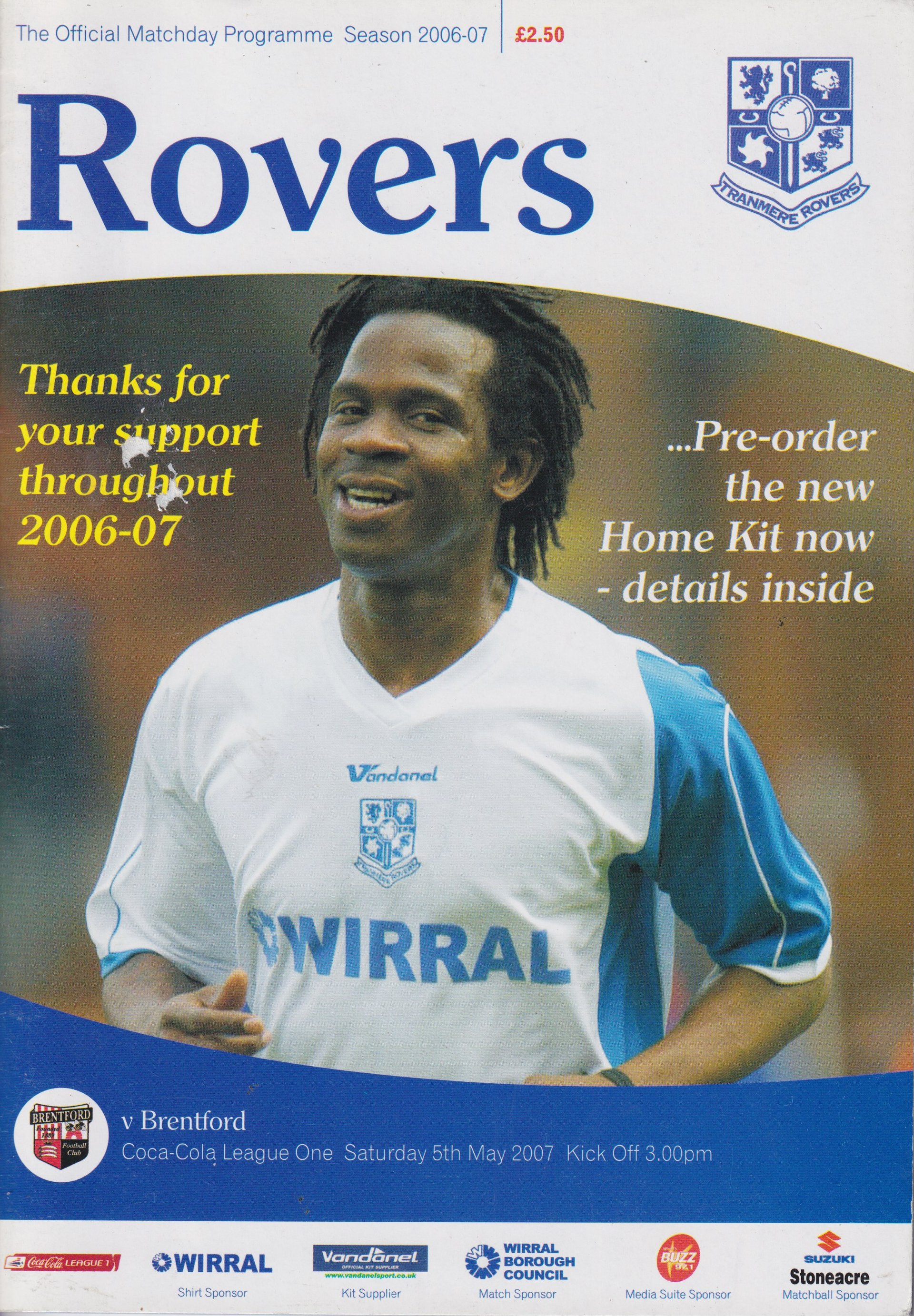 Tranmere Rovers v Brentford match programme
